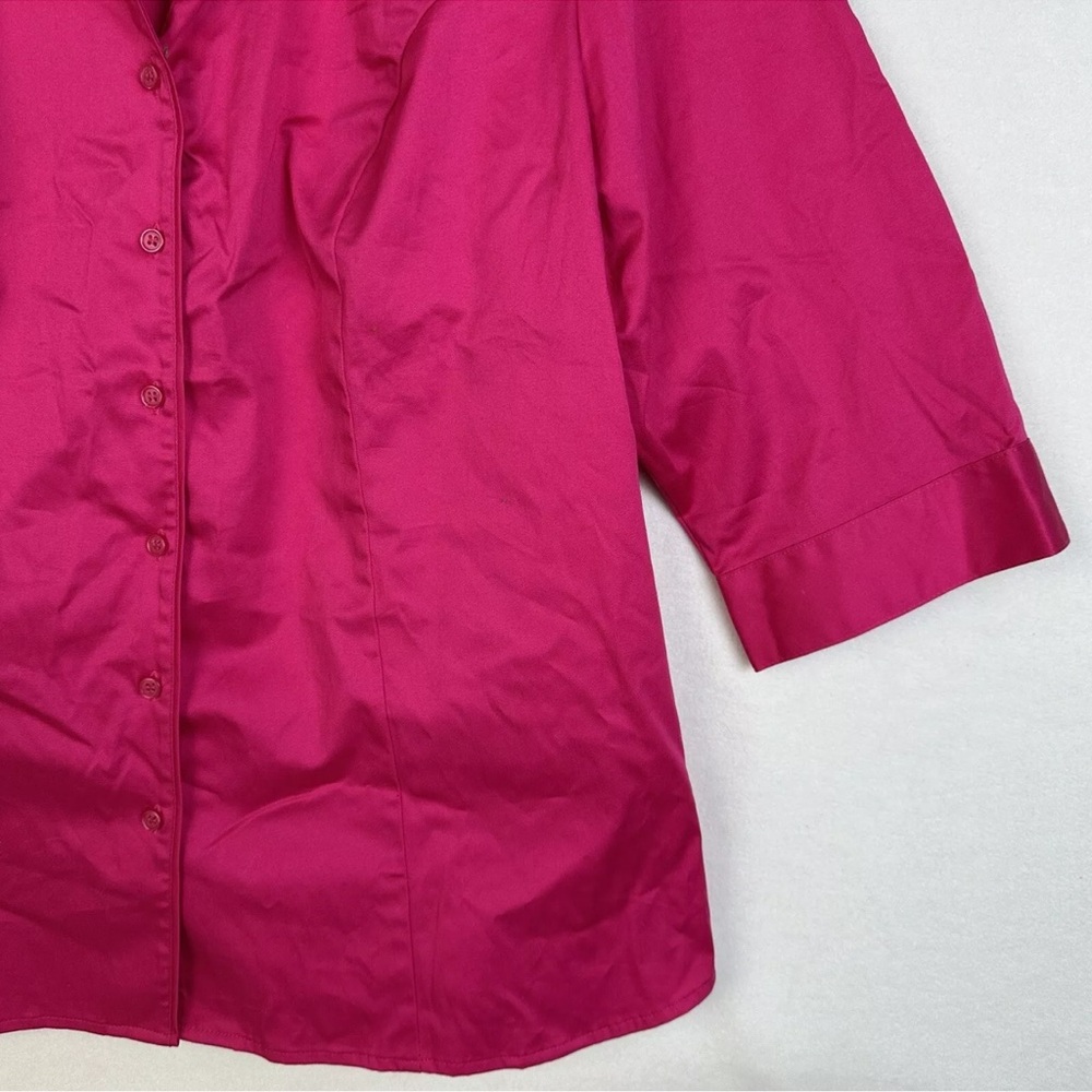 Lane Bryant Button Down Shirt Women’s Plus Size 18 Hot Pink 3/4 Sleeve NWT - Picture 10 of 14